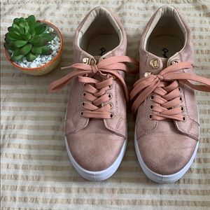 Qupid Pink Suede Sneakers
